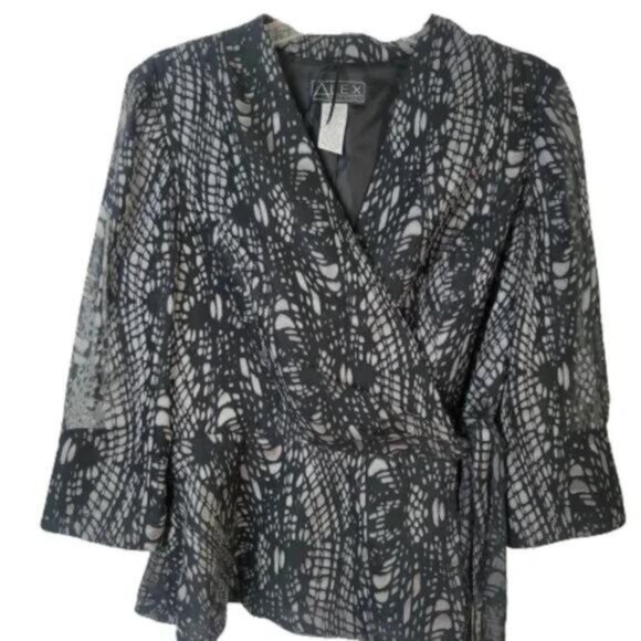 Alex Evenings Wrap Front Side Tie Evening Jacket - Picture 2 of 9